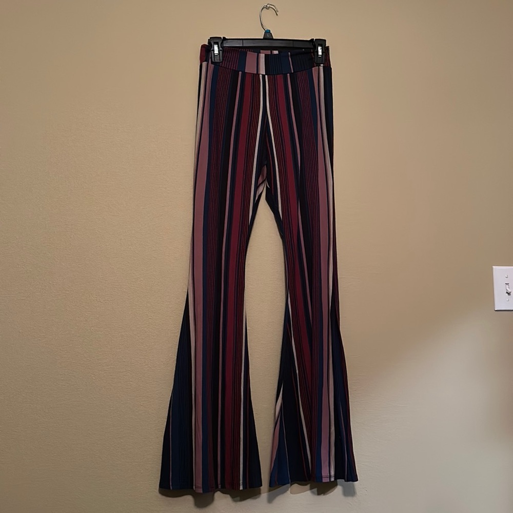 Striped Bell Bottom Pants
